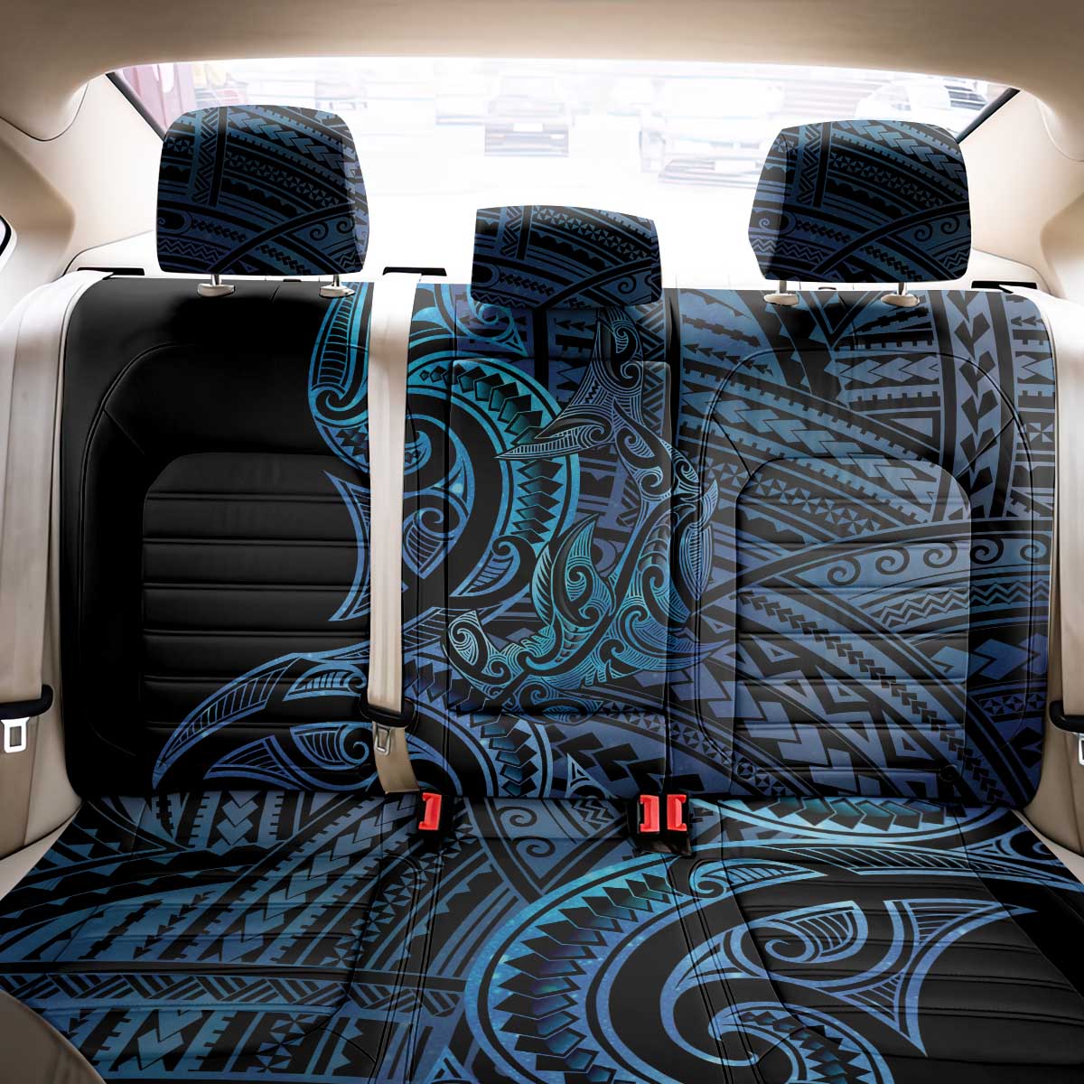 New Zealand Hammerhead Shark Back Car Seat Cover Maori Haehae Mangopare Galaxy - Vibe Hoodie