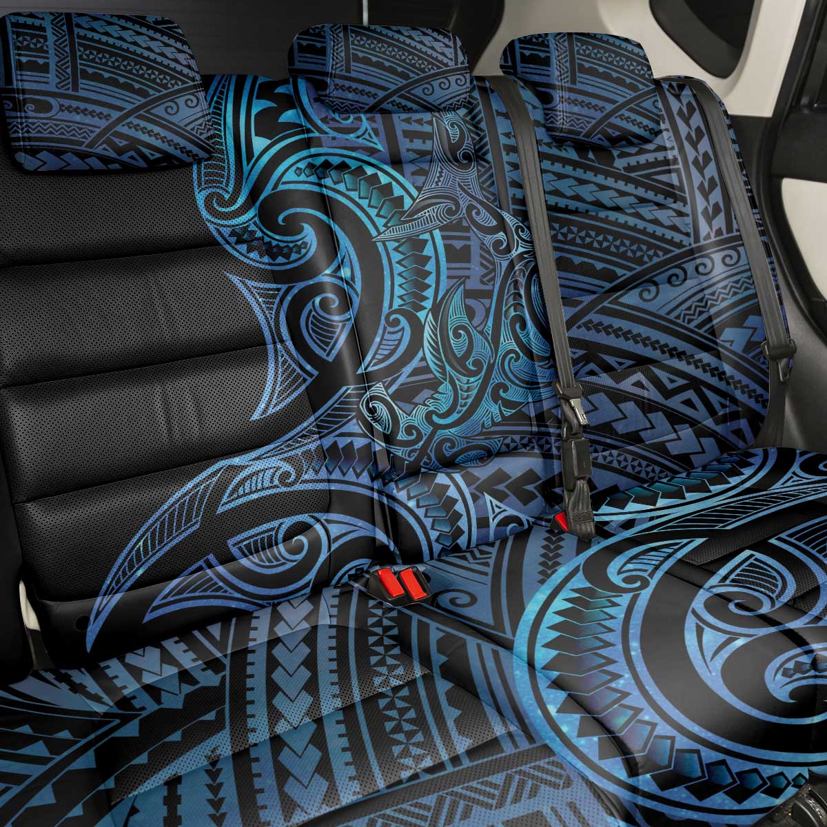 New Zealand Hammerhead Shark Back Car Seat Cover Maori Haehae Mangopare Galaxy - Vibe Hoodie