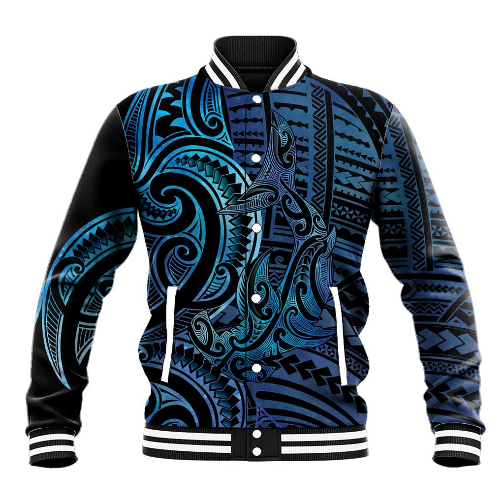 New Zealand Hammerhead Shark Baseball Jacket Maori Haehae Mangopare Galaxy - Vibe Hoodie