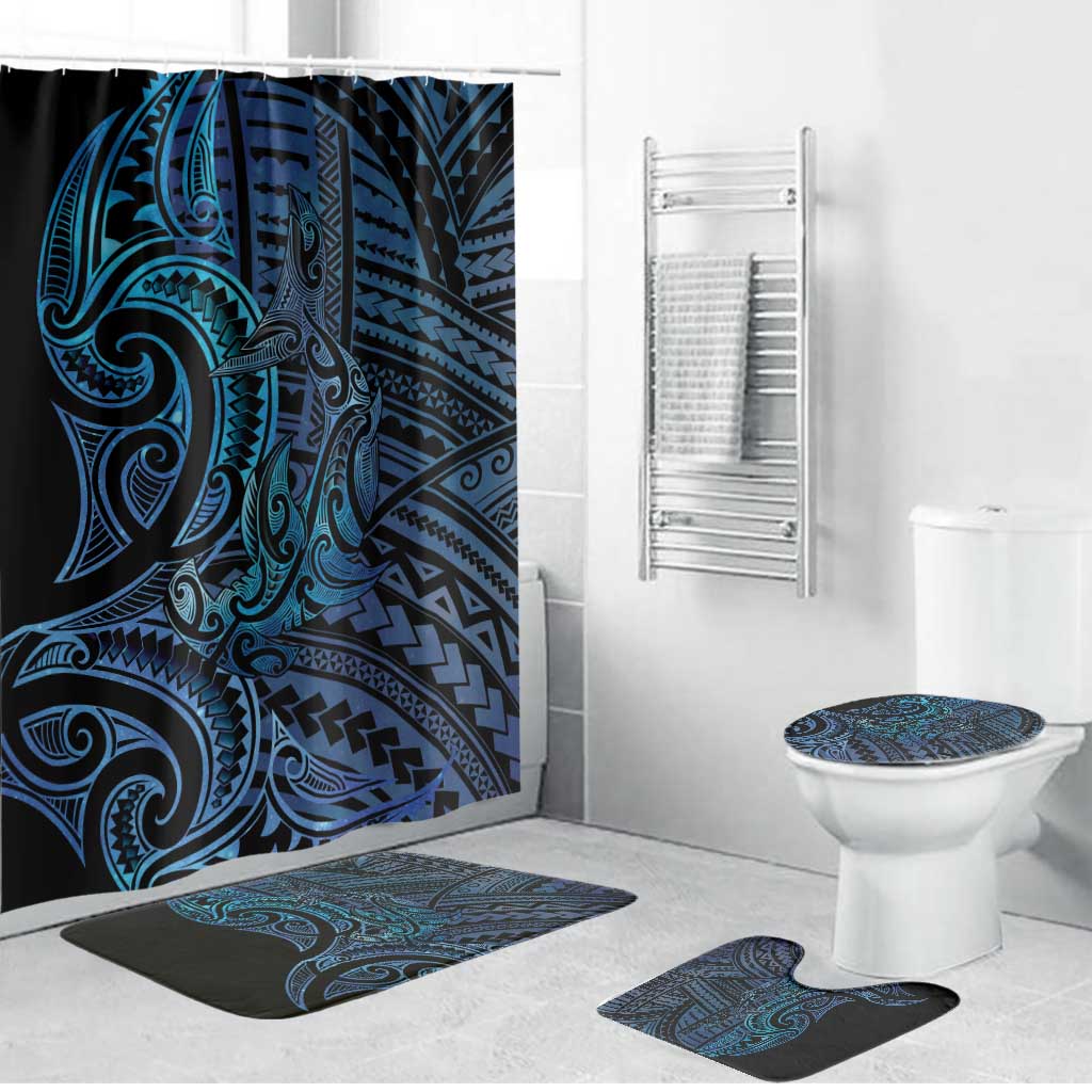 New Zealand Hammerhead Shark Bathroom Set Maori Haehae Mangopare Galaxy - Vibe Hoodie