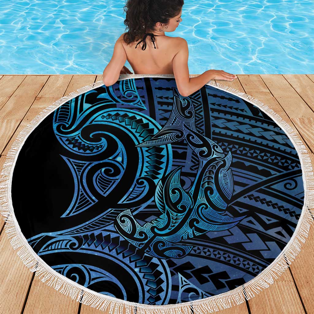 New Zealand Hammerhead Shark Beach Blanket Maori Haehae Mangopare Galaxy - Vibe Hoodie