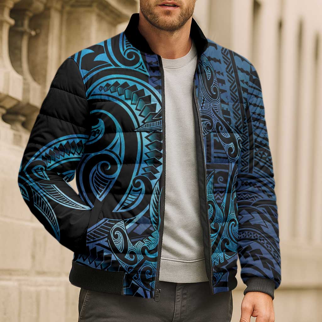 New Zealand Hammerhead Shark Bomber Puffer Jacket Maori Haehae Mangopare Galaxy - Vibe Hoodie