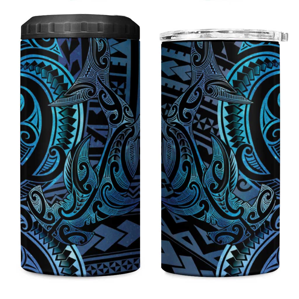 New Zealand Hammerhead Shark 4 in 1 Can Cooler Tumbler Maori Haehae Mangopare Galaxy - Vibe Hoodie