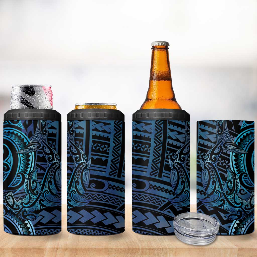 New Zealand Hammerhead Shark 4 in 1 Can Cooler Tumbler Maori Haehae Mangopare Galaxy - Vibe Hoodie
