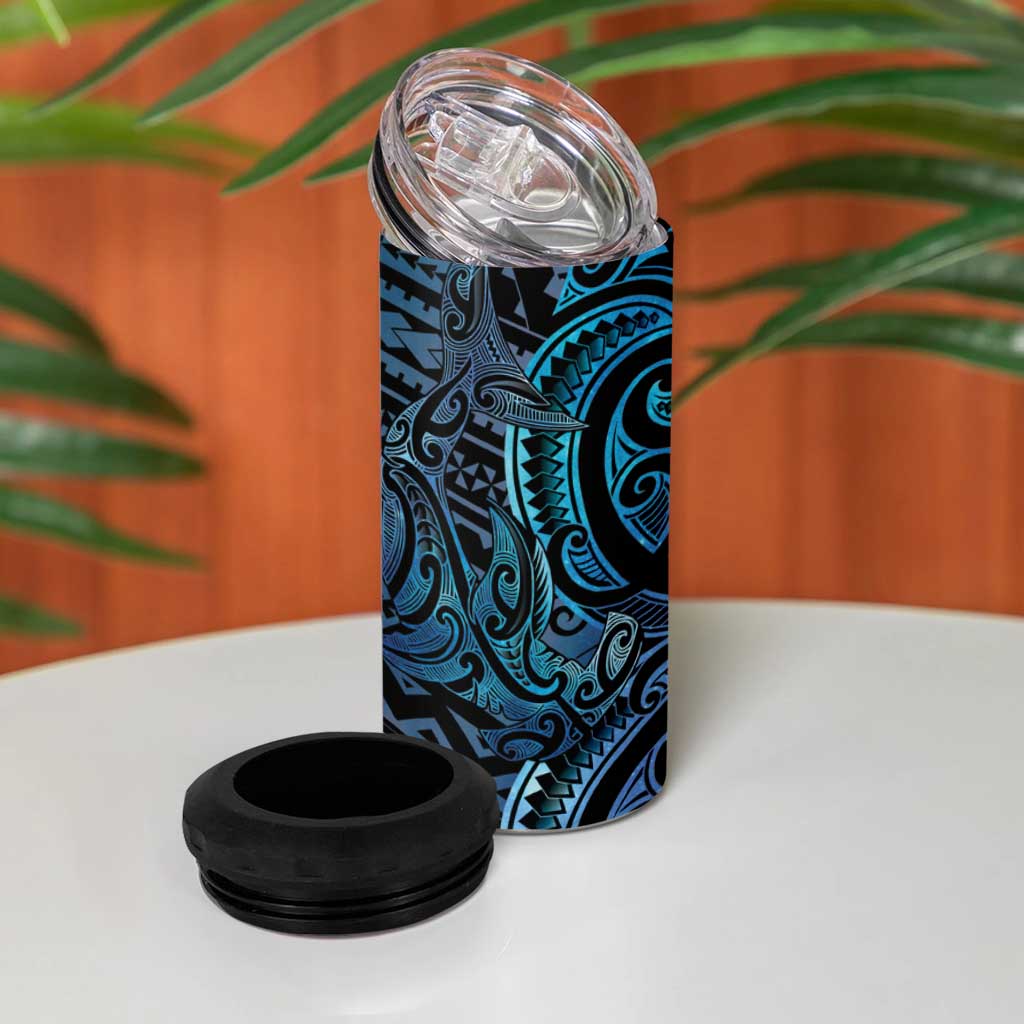 New Zealand Hammerhead Shark 4 in 1 Can Cooler Tumbler Maori Haehae Mangopare Galaxy - Vibe Hoodie
