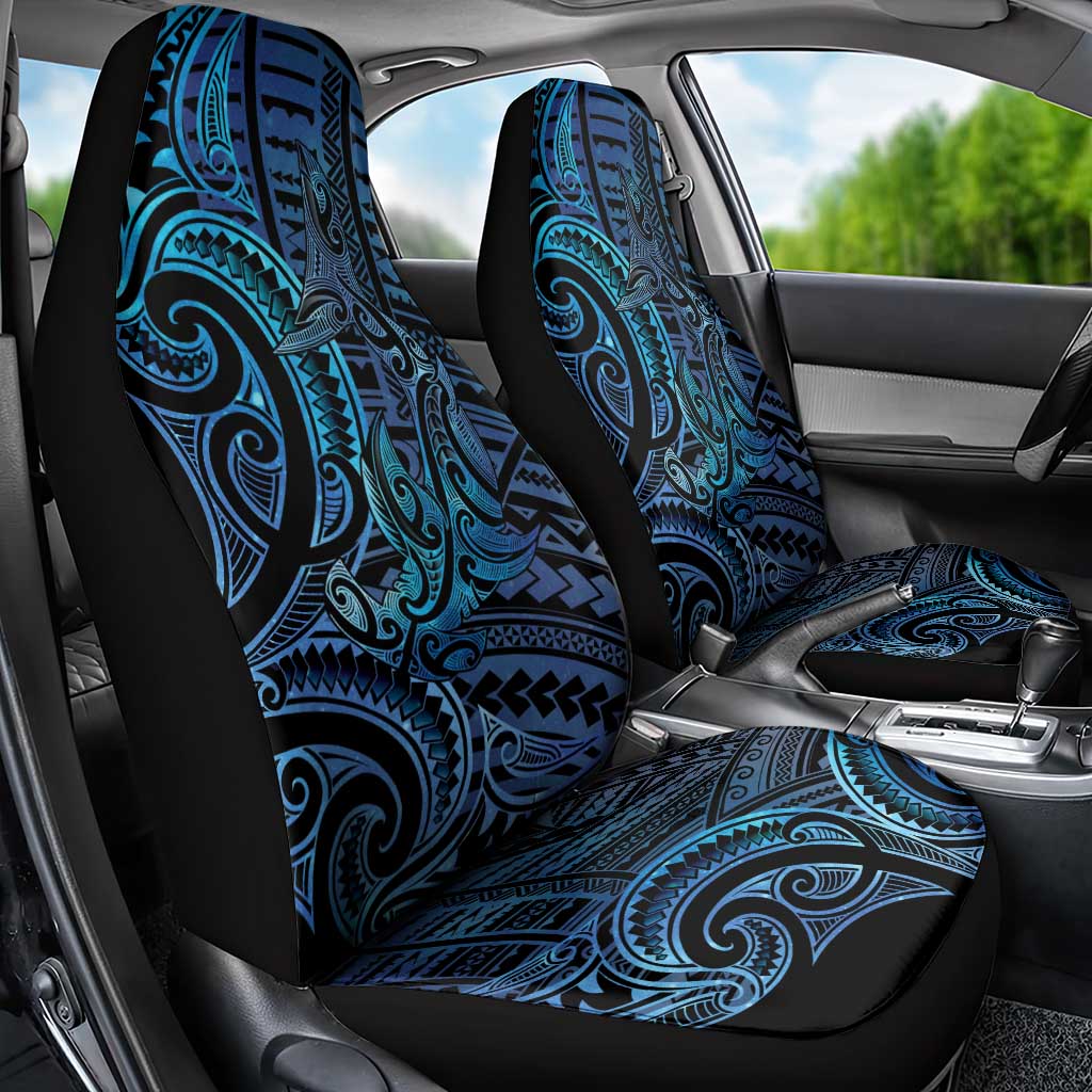 New Zealand Hammerhead Shark Car Seat Cover Maori Haehae Mangopare Galaxy - Vibe Hoodie