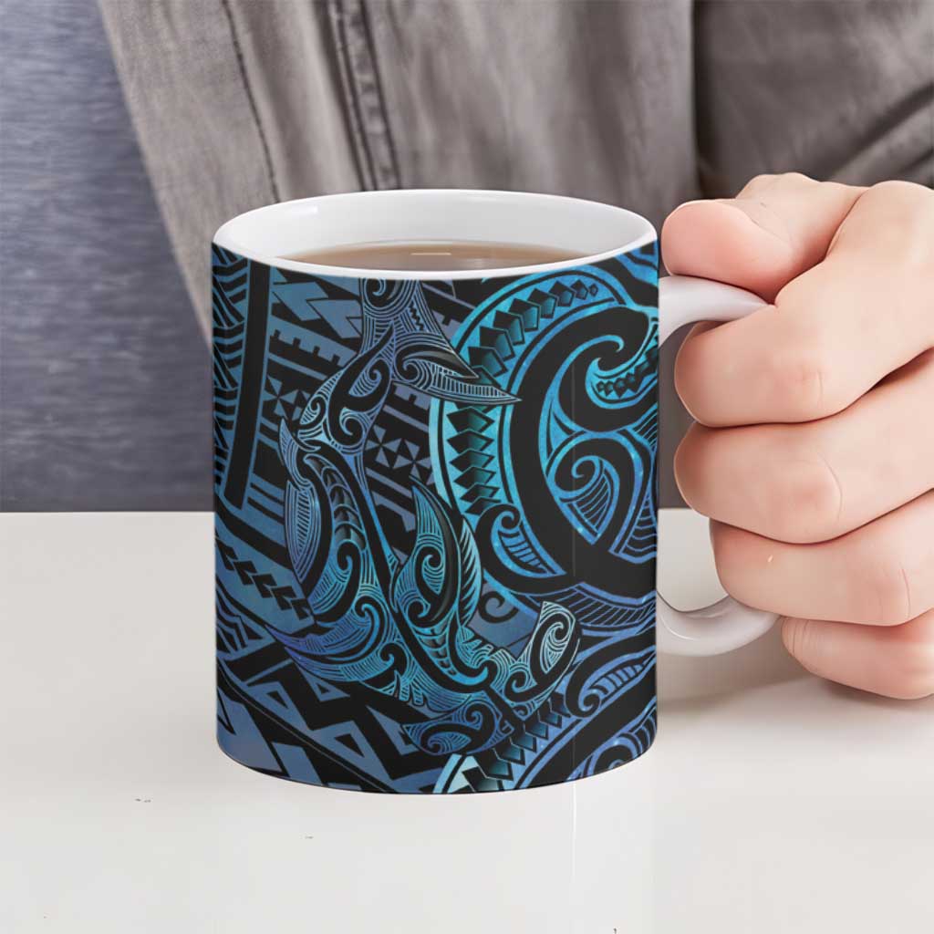 New Zealand Hammerhead Shark Ceramic Mug Maori Haehae Mangopare Galaxy - Vibe Hoodie