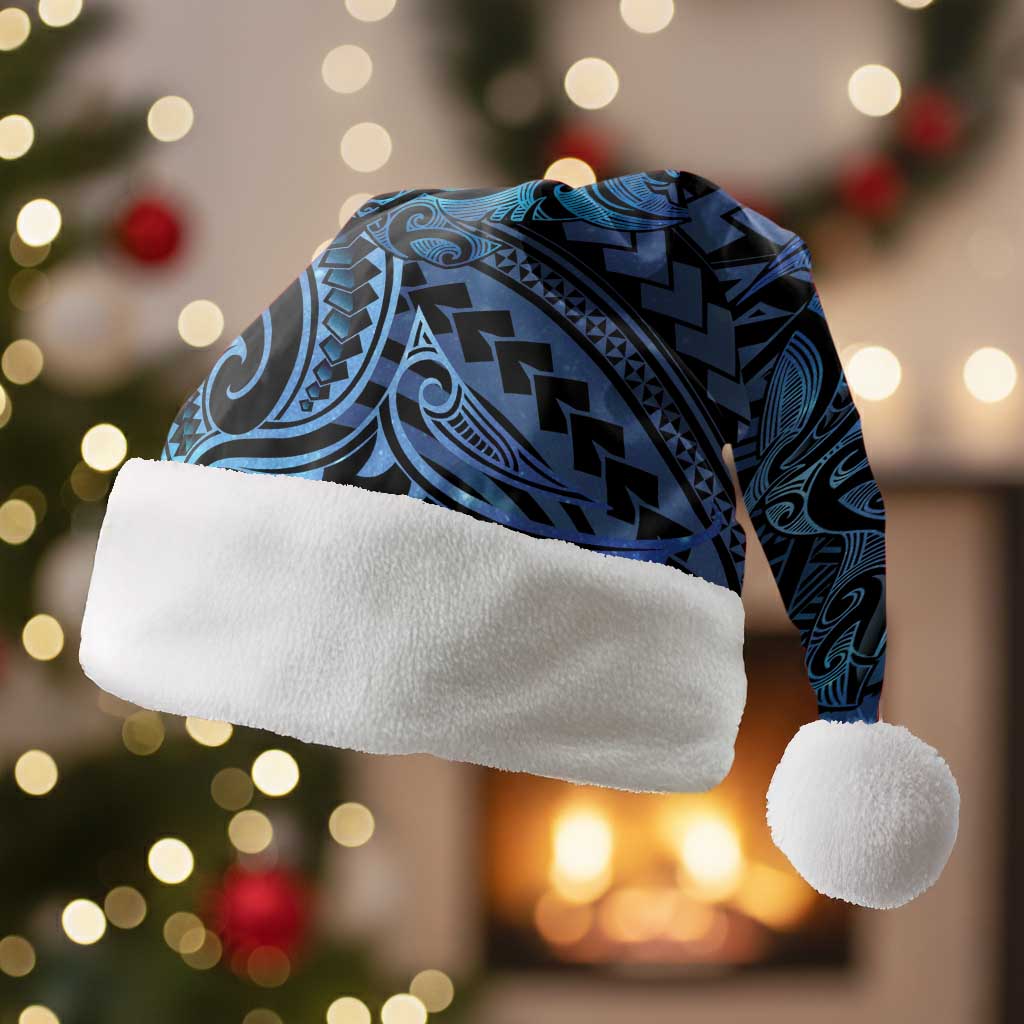 New Zealand Hammerhead Shark Christmas Santa Hat Maori Haehae Mangopare Galaxy - Vibe Hoodie