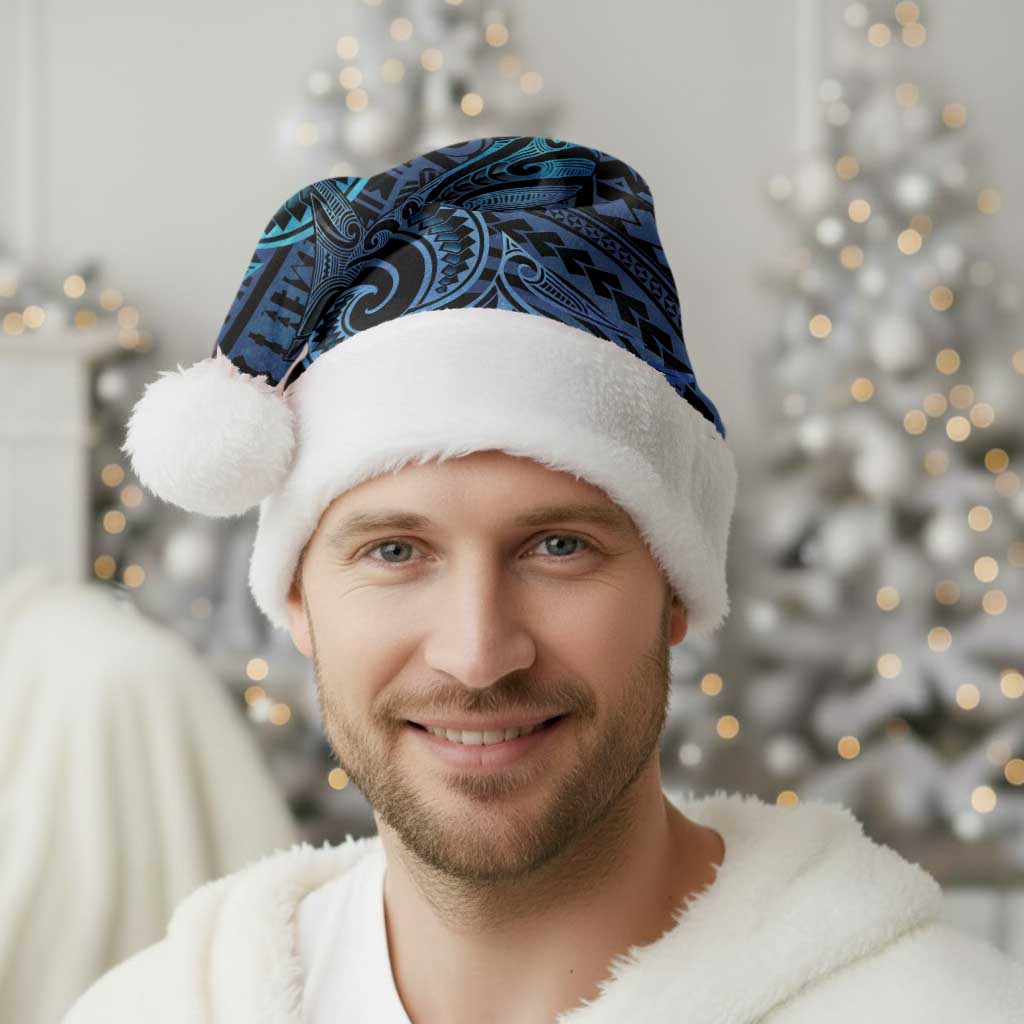 New Zealand Hammerhead Shark Christmas Santa Hat Maori Haehae Mangopare Galaxy - Vibe Hoodie