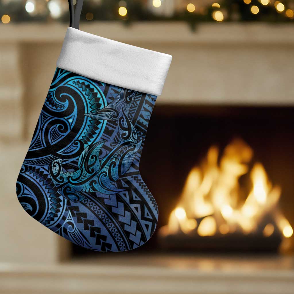 New Zealand Hammerhead Shark Christmas Stocking Maori Haehae Mangopare Galaxy - Vibe Hoodie