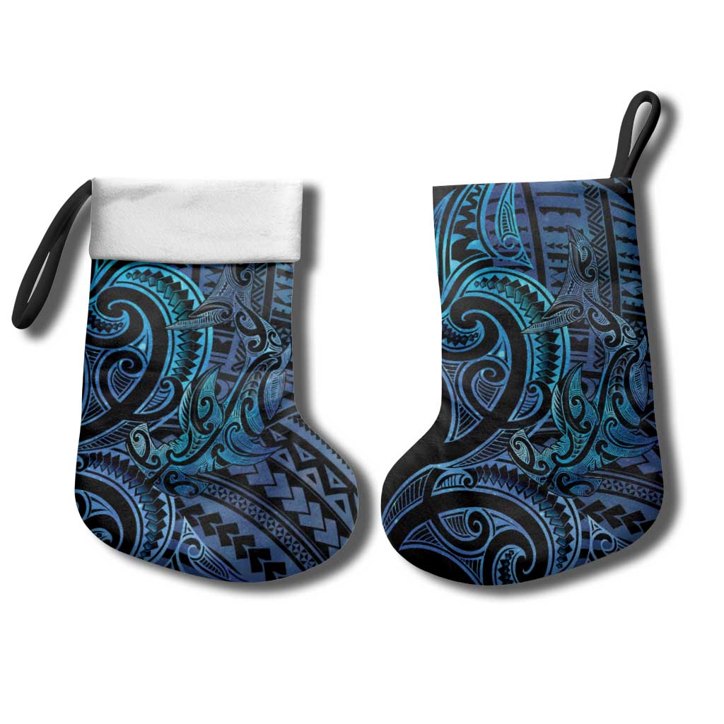 New Zealand Hammerhead Shark Christmas Stocking Maori Haehae Mangopare Galaxy - Vibe Hoodie