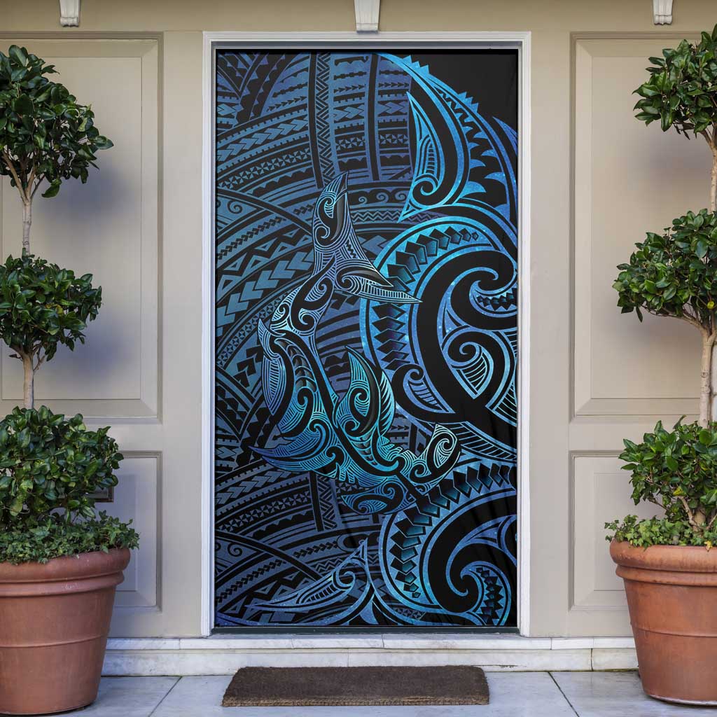 New Zealand Hammerhead Shark Door Cover Maori Haehae Mangopare Galaxy - Vibe Hoodie