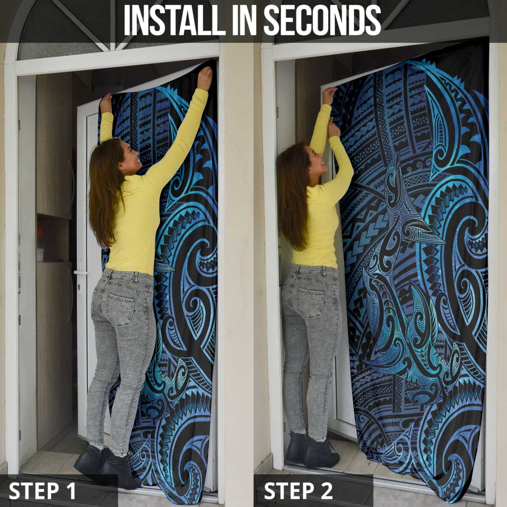New Zealand Hammerhead Shark Door Cover Maori Haehae Mangopare Galaxy - Vibe Hoodie