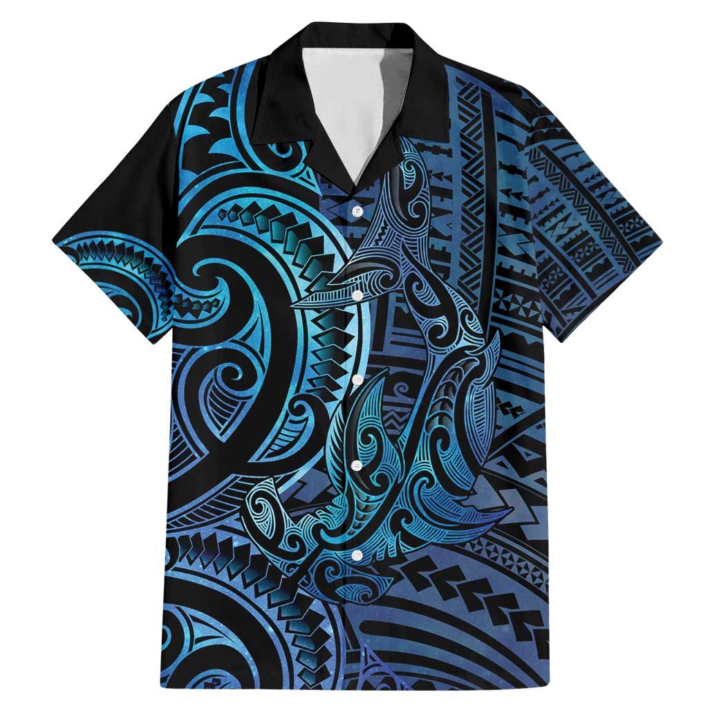 New Zealand Hammerhead Shark Family Matching Mermaid Dress and Hawaiian Shirt Maori Haehae Mangopare Galaxy - Vibe Hoodie