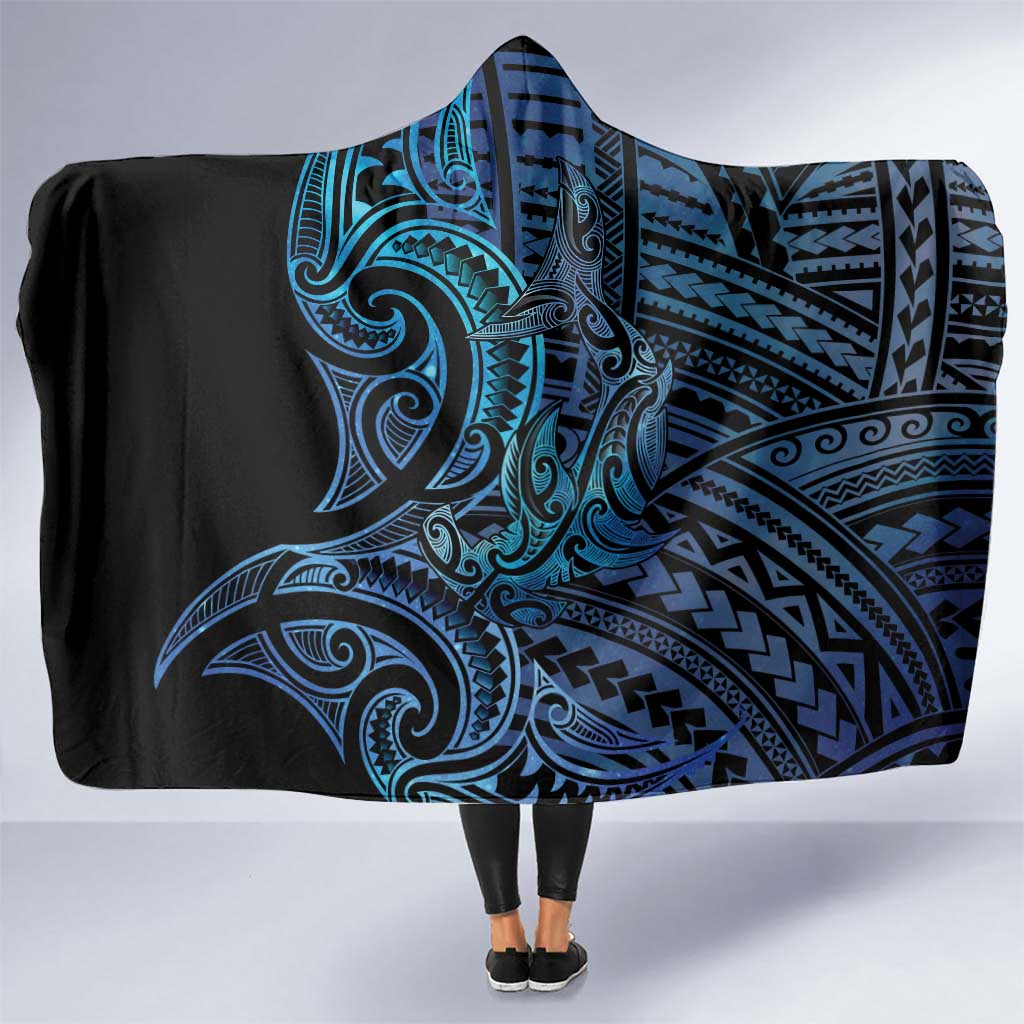New Zealand Hammerhead Shark Hooded Blanket Maori Haehae Mangopare Galaxy - Vibe Hoodie