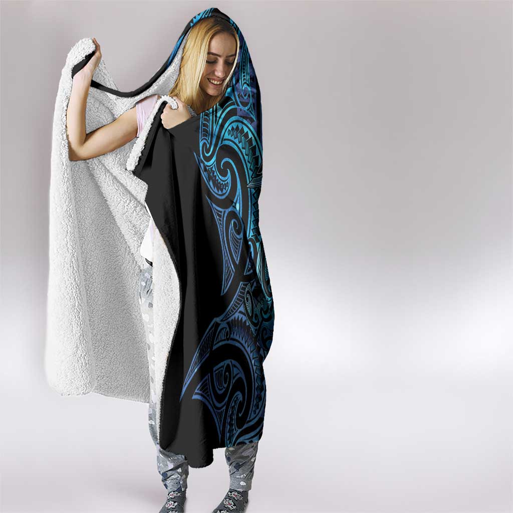 New Zealand Hammerhead Shark Hooded Blanket Maori Haehae Mangopare Galaxy - Vibe Hoodie