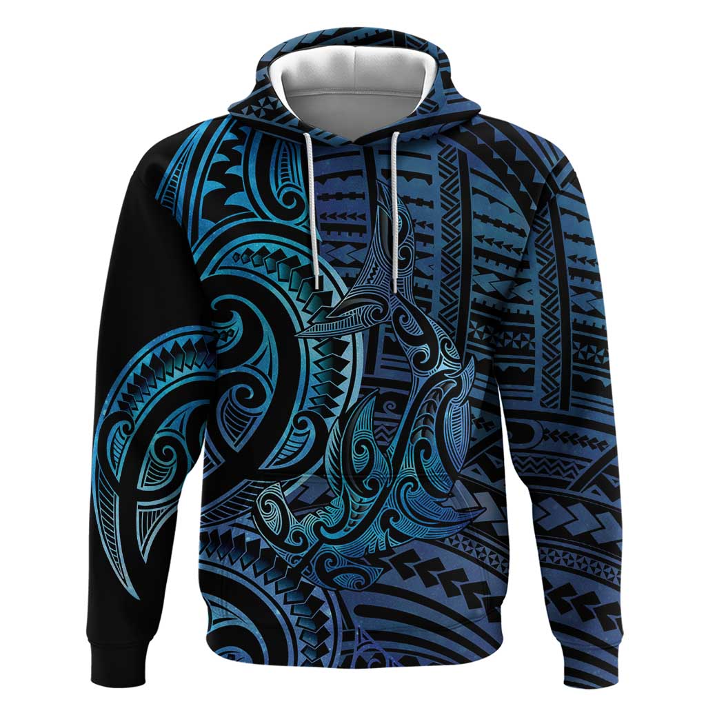 New Zealand Hammerhead Shark Hoodie Maori Haehae Mangopare Galaxy - Vibe Hoodie
