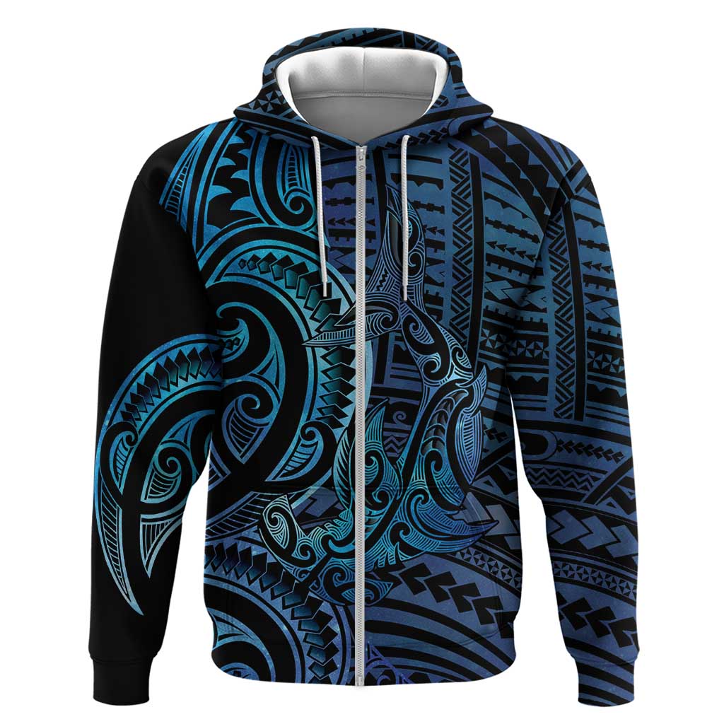 New Zealand Hammerhead Shark Hoodie Maori Haehae Mangopare Galaxy - Vibe Hoodie