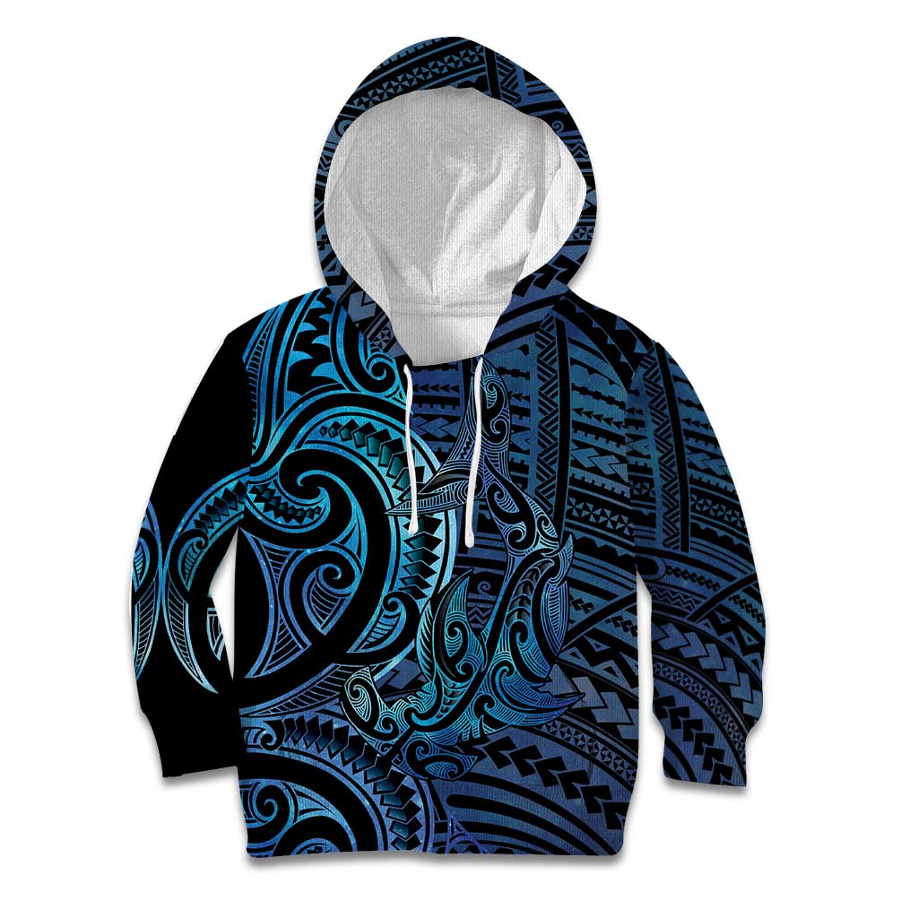 New Zealand Hammerhead Shark Kid Hoodie Maori Haehae Mangopare Galaxy - Vibe Hoodie