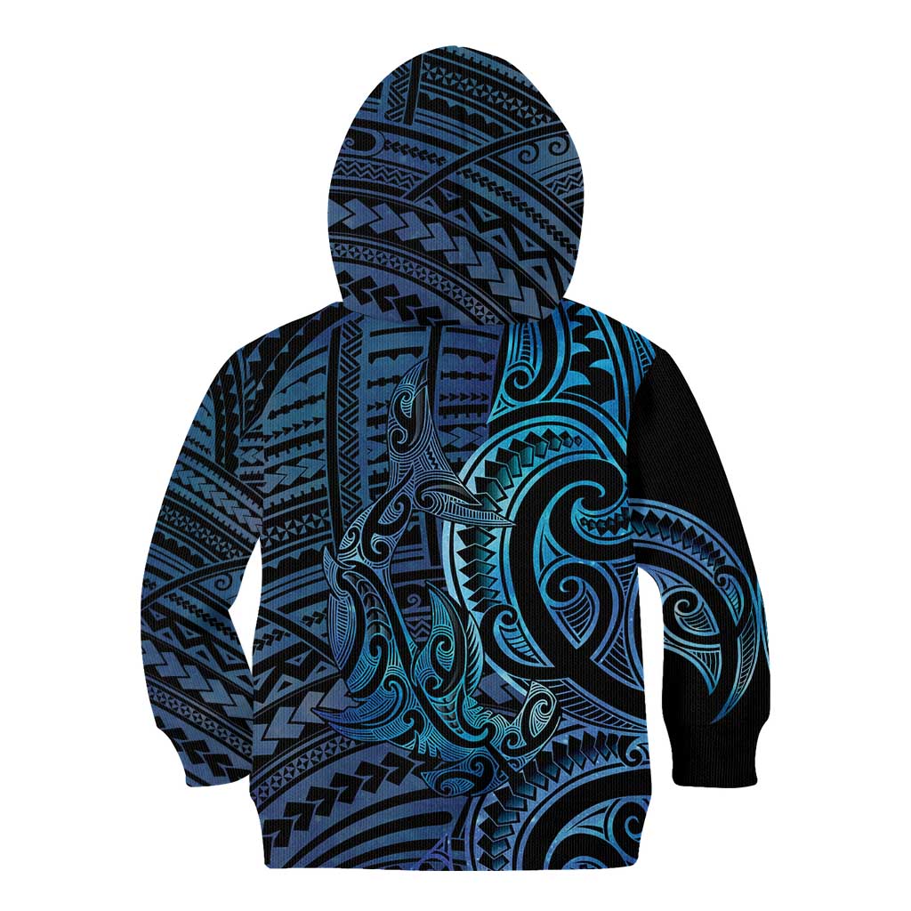 New Zealand Hammerhead Shark Kid Hoodie Maori Haehae Mangopare Galaxy - Vibe Hoodie