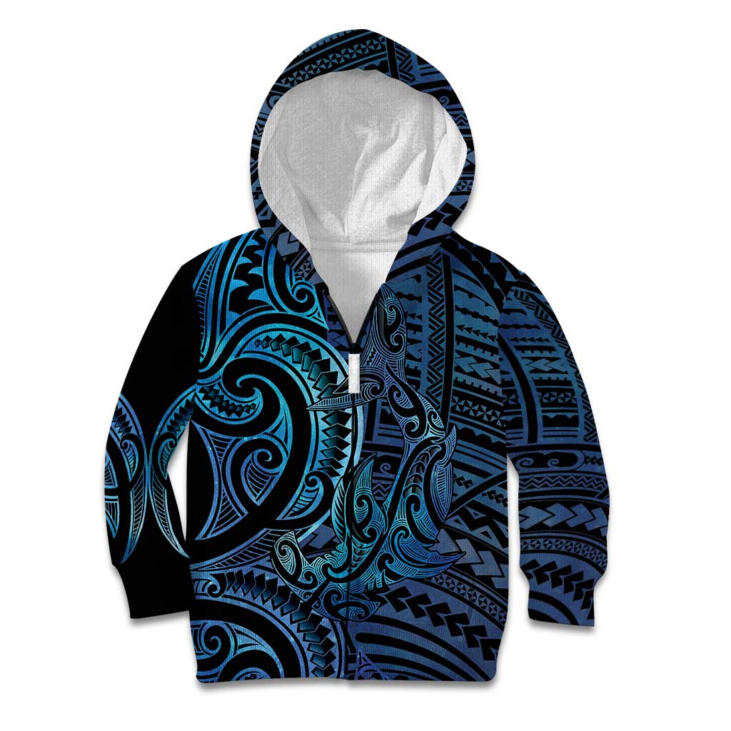 New Zealand Hammerhead Shark Kid Hoodie Maori Haehae Mangopare Galaxy - Vibe Hoodie