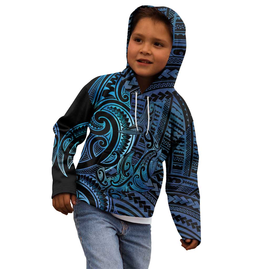 New Zealand Hammerhead Shark Kid Hoodie Maori Haehae Mangopare Galaxy - Vibe Hoodie