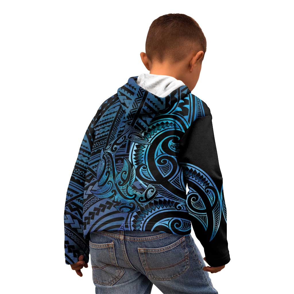 New Zealand Hammerhead Shark Kid Hoodie Maori Haehae Mangopare Galaxy - Vibe Hoodie