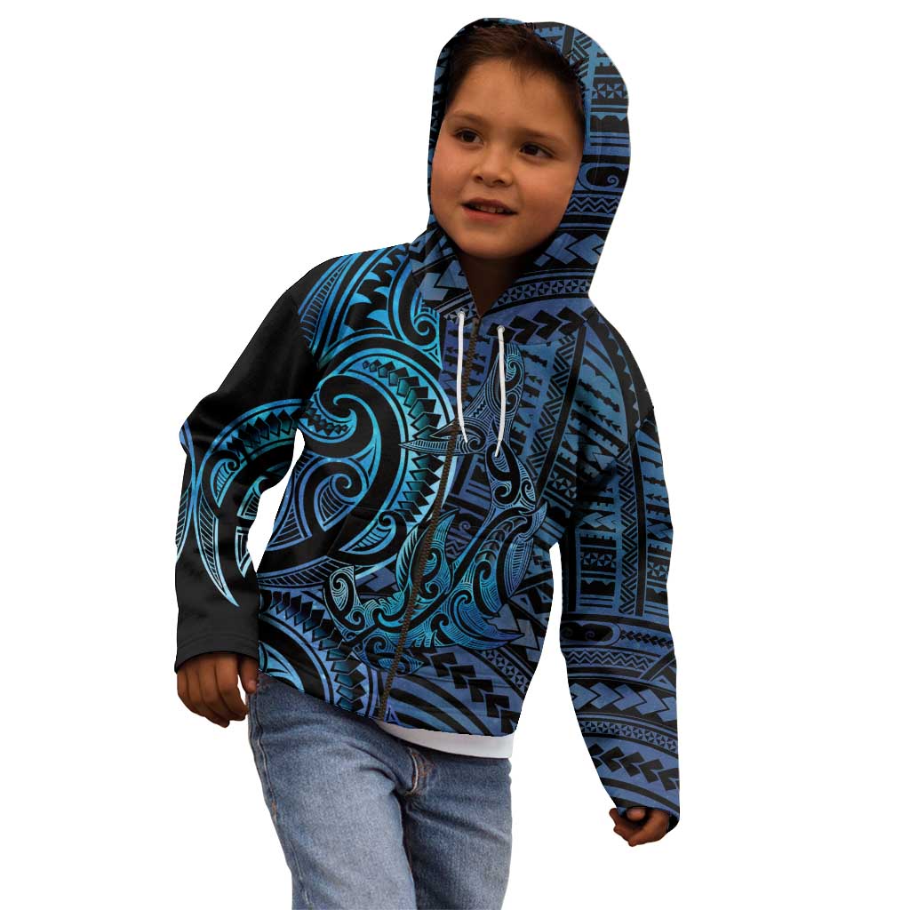 New Zealand Hammerhead Shark Kid Hoodie Maori Haehae Mangopare Galaxy - Vibe Hoodie