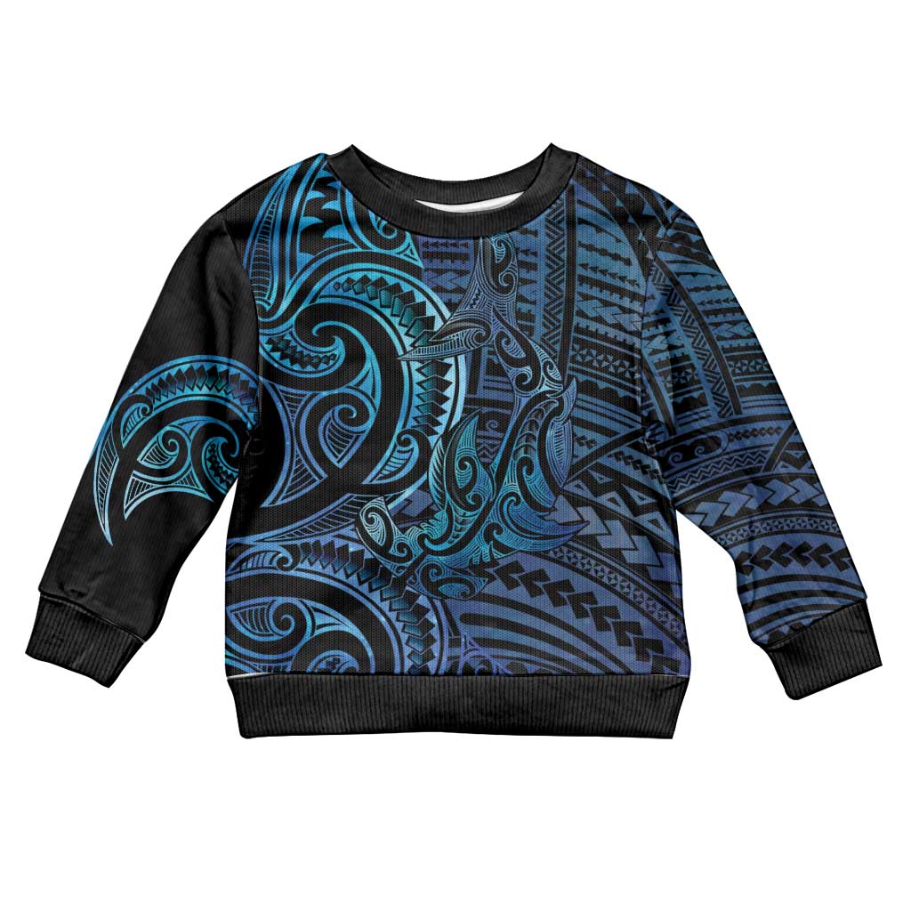 New Zealand Hammerhead Shark Kid Ugly Christmas Sweater Maori Haehae Mangopare Galaxy - Vibe Hoodie