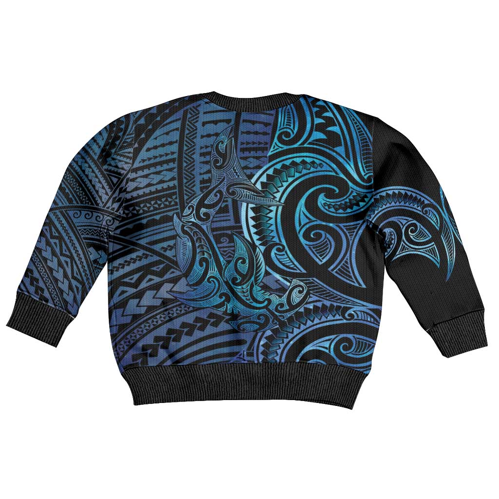 New Zealand Hammerhead Shark Kid Ugly Christmas Sweater Maori Haehae Mangopare Galaxy - Vibe Hoodie