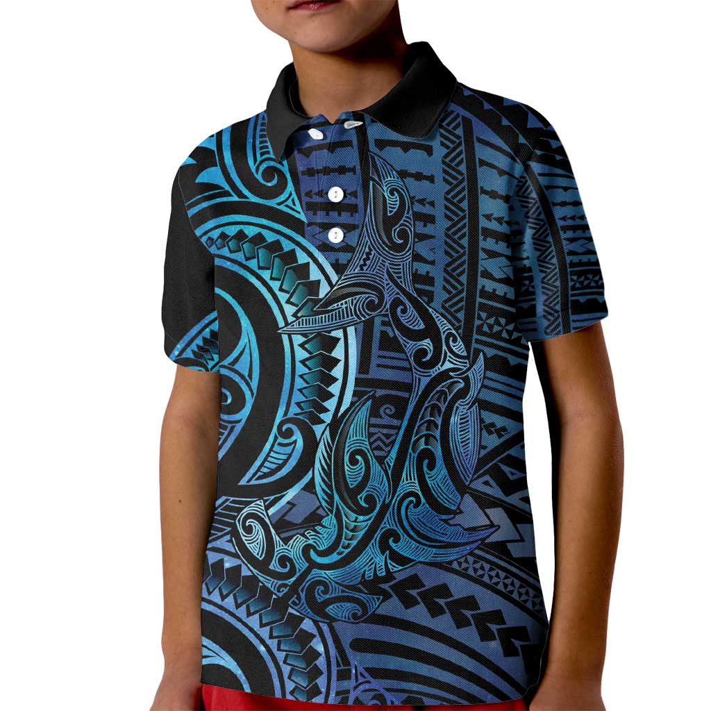 New Zealand Hammerhead Shark Kid Polo Shirt Maori Haehae Mangopare Galaxy - Vibe Hoodie