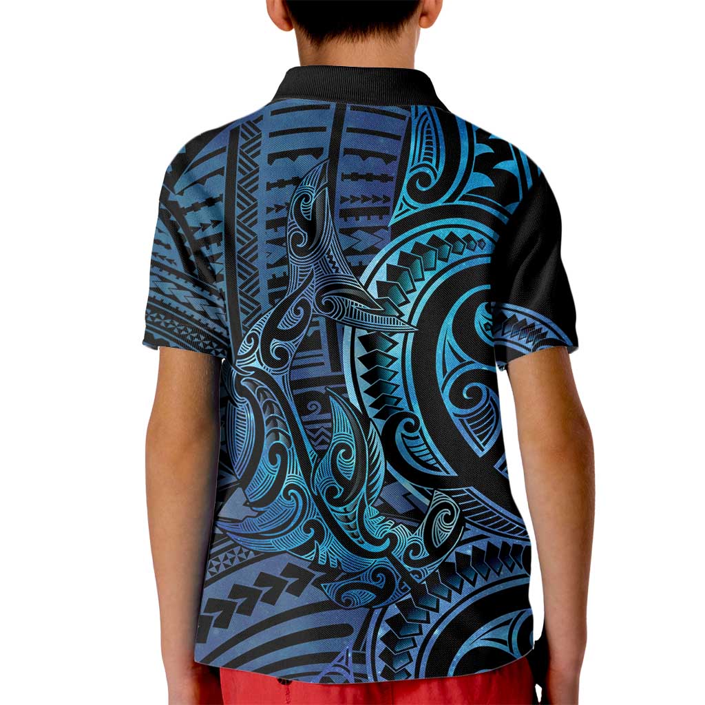 New Zealand Hammerhead Shark Kid Polo Shirt Maori Haehae Mangopare Galaxy - Vibe Hoodie