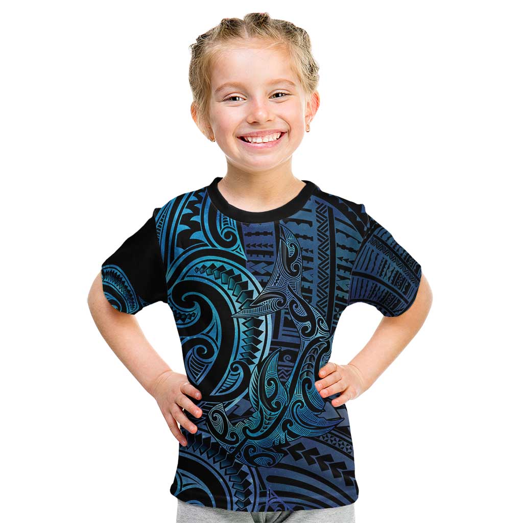 New Zealand Hammerhead Shark Kid T Shirt Maori Haehae Mangopare Galaxy - Vibe Hoodie