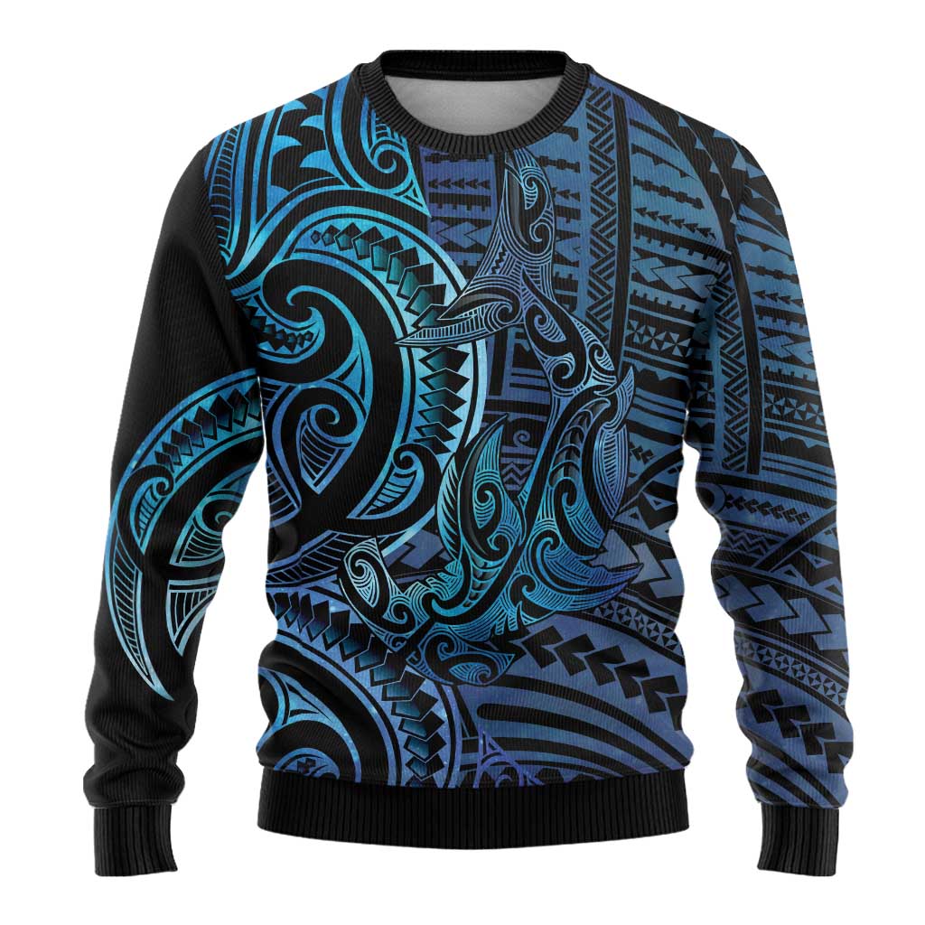 New Zealand Hammerhead Shark Ugly Christmas Sweater Maori Haehae Mangopare Galaxy - Vibe Hoodie