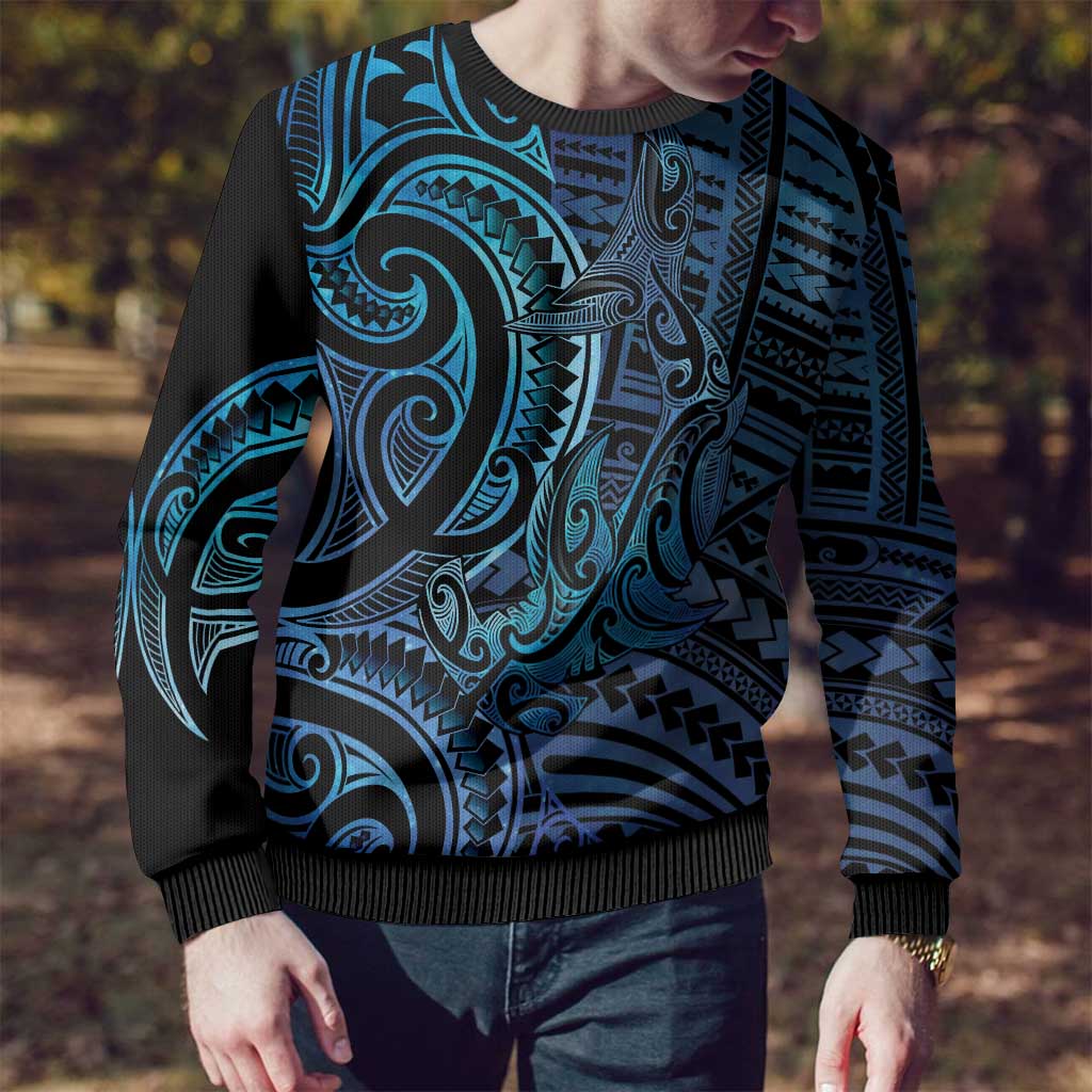 New Zealand Hammerhead Shark Ugly Christmas Sweater Maori Haehae Mangopare Galaxy - Vibe Hoodie