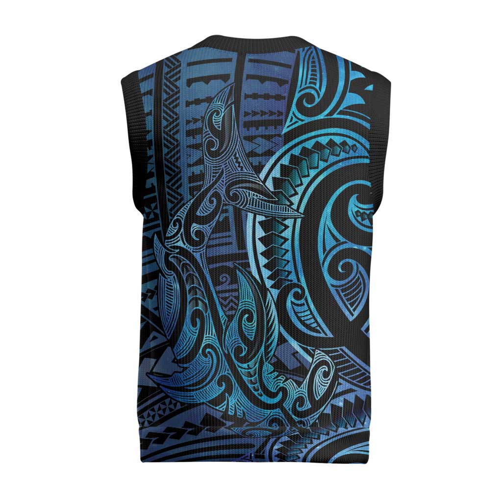 New Zealand Hammerhead Shark Christmas Knitted V-Neck Vest Maori Haehae Mangopare Galaxy - Vibe Hoodie