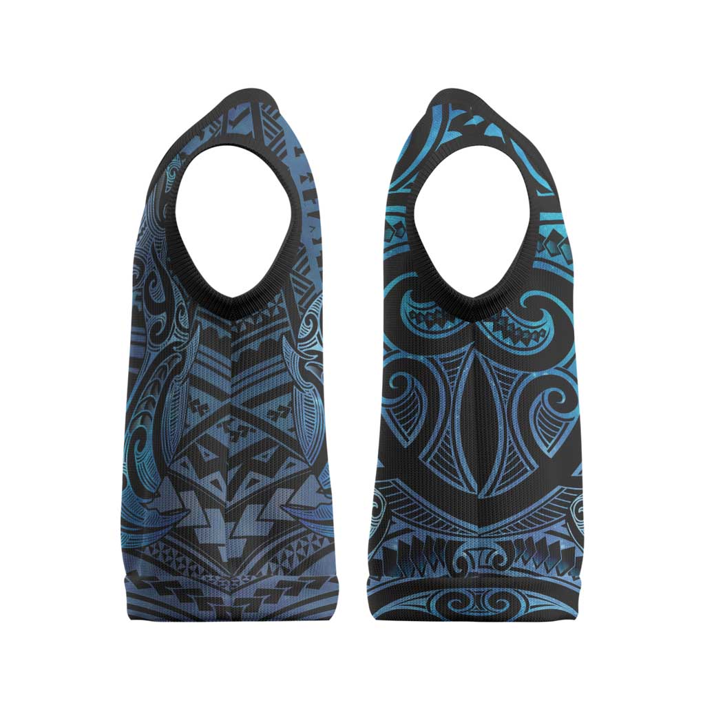 New Zealand Hammerhead Shark Christmas Knitted V-Neck Vest Maori Haehae Mangopare Galaxy - Vibe Hoodie