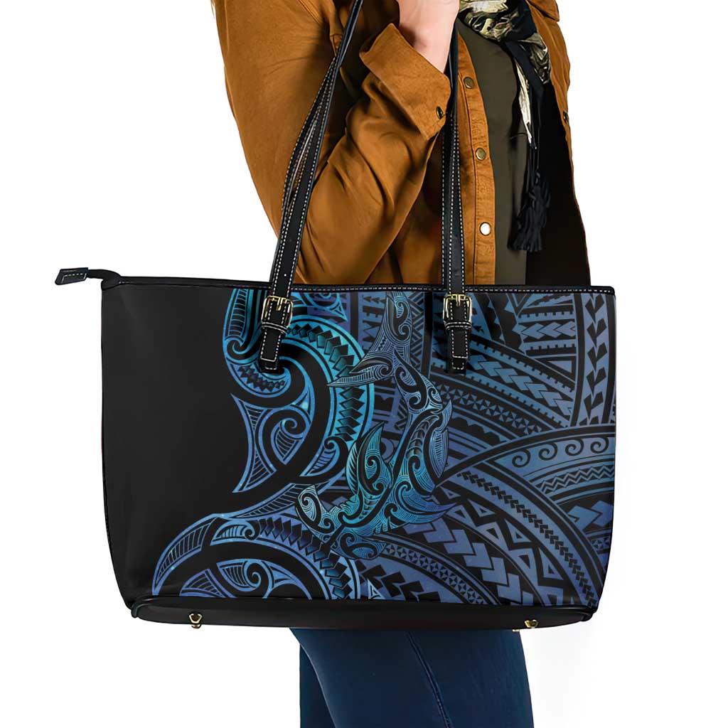 New Zealand Hammerhead Shark Leather Tote Bag Maori Haehae Mangopare Galaxy - Vibe Hoodie