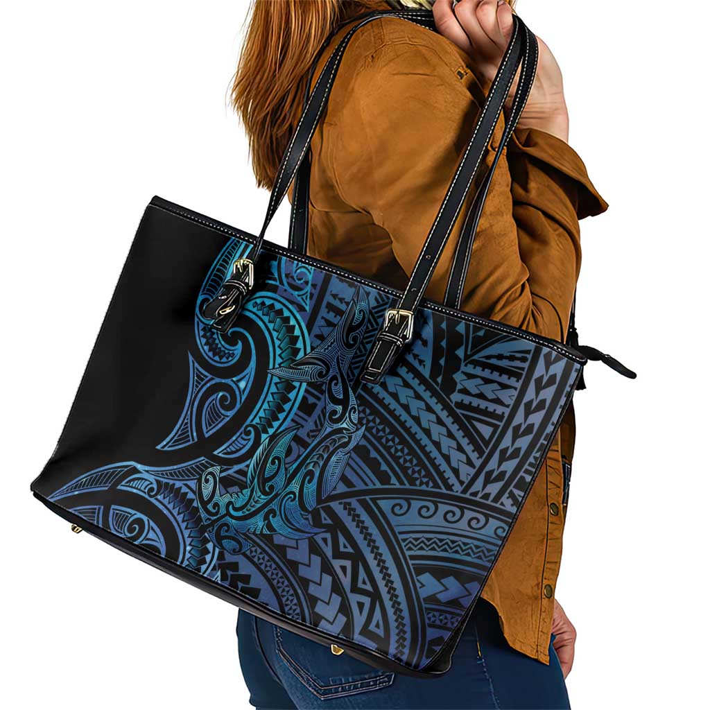 New Zealand Hammerhead Shark Leather Tote Bag Maori Haehae Mangopare Galaxy - Vibe Hoodie