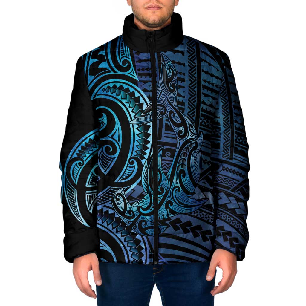 New Zealand Hammerhead Shark Padded Jacket Maori Haehae Mangopare Galaxy - Vibe Hoodie