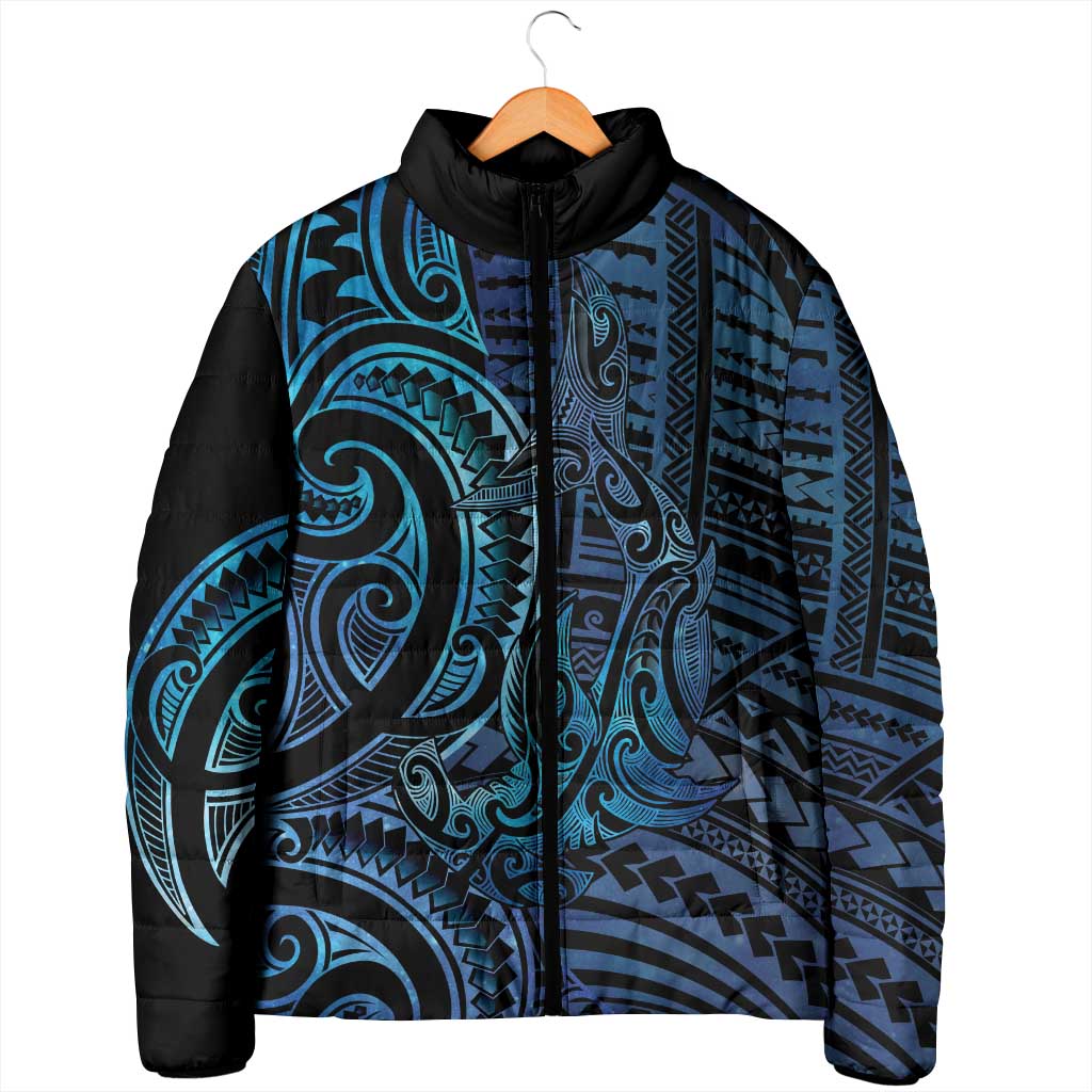New Zealand Hammerhead Shark Padded Jacket Maori Haehae Mangopare Galaxy - Vibe Hoodie