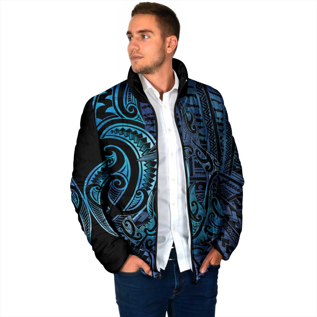 New Zealand Hammerhead Shark Padded Jacket Maori Haehae Mangopare Galaxy - Vibe Hoodie