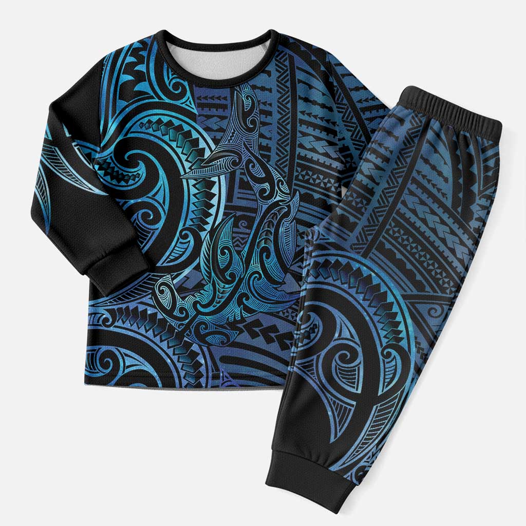 New Zealand Hammerhead Shark Christmas Pajama Set Maori Haehae Mangopare Galaxy - Vibe Hoodie
