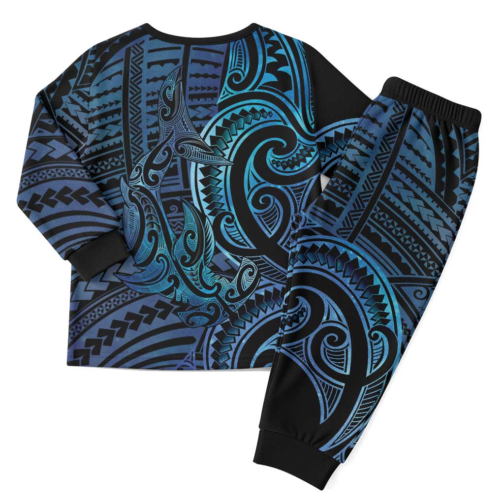 New Zealand Hammerhead Shark Christmas Pajama Set Maori Haehae Mangopare Galaxy - Vibe Hoodie