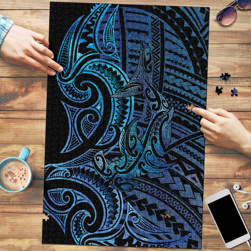 New Zealand Hammerhead Shark Puzzle Maori Haehae Mangopare Galaxy - Vibe Hoodie