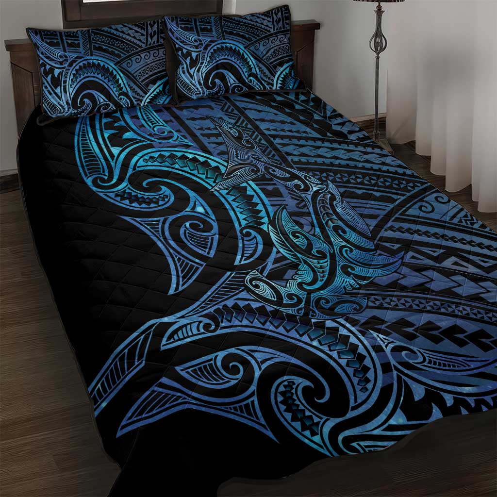 New Zealand Hammerhead Shark Quilt Bed Set Maori Haehae Mangopare Galaxy - Vibe Hoodie