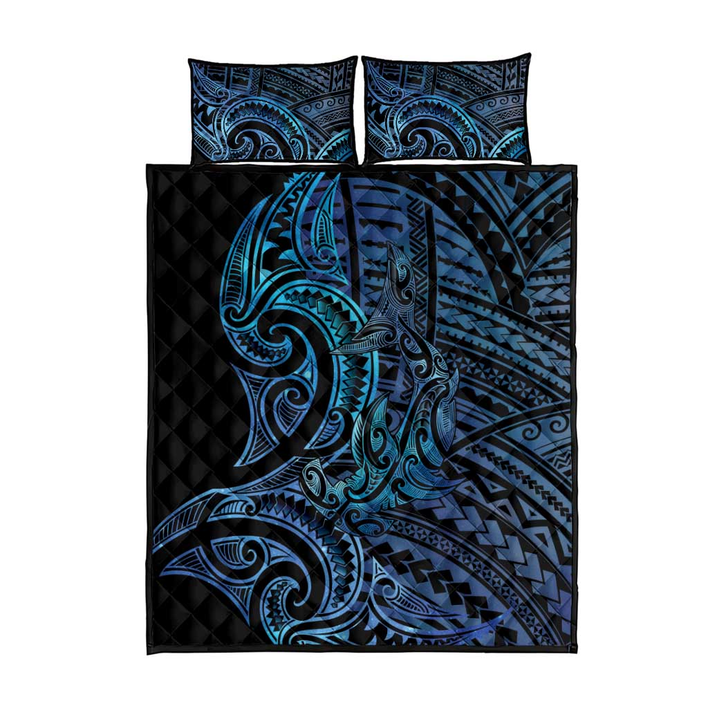 New Zealand Hammerhead Shark Quilt Bed Set Maori Haehae Mangopare Galaxy - Vibe Hoodie