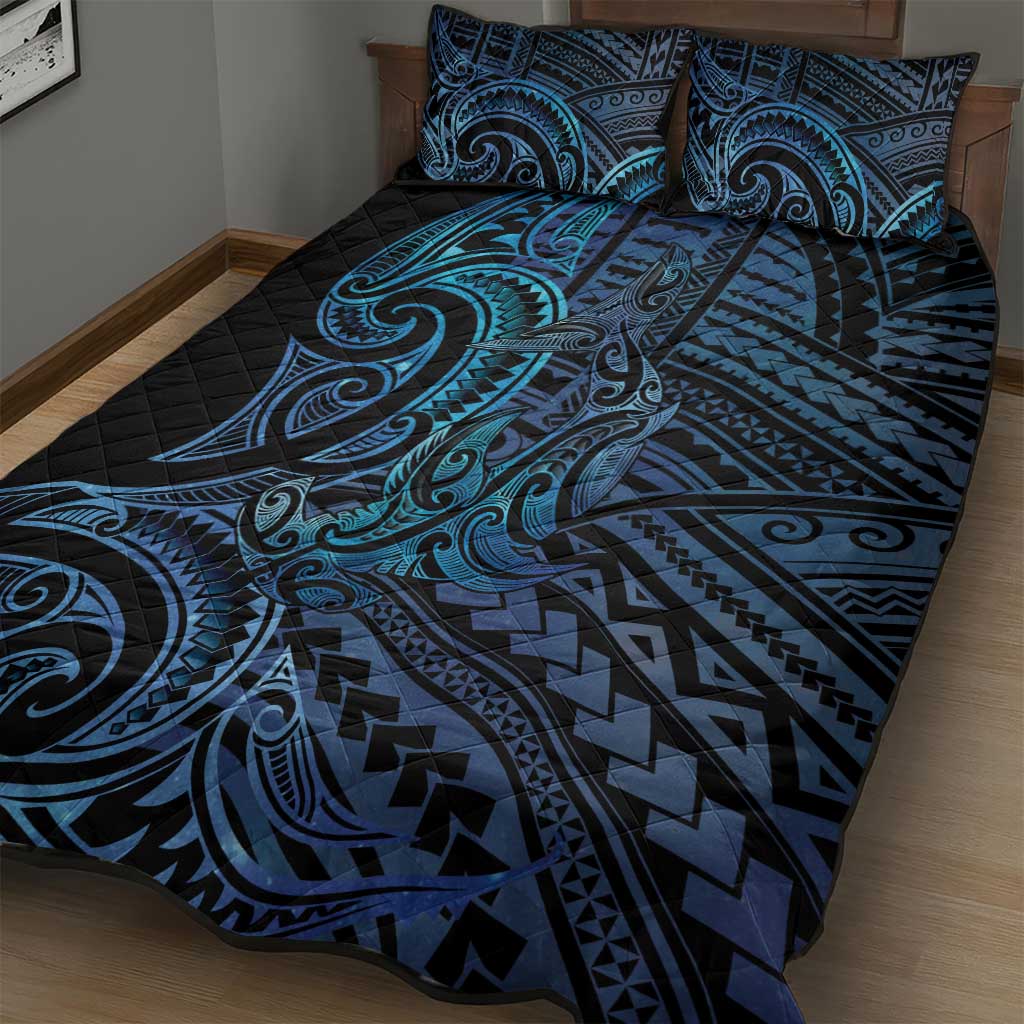 New Zealand Hammerhead Shark Quilt Bed Set Maori Haehae Mangopare Galaxy - Vibe Hoodie