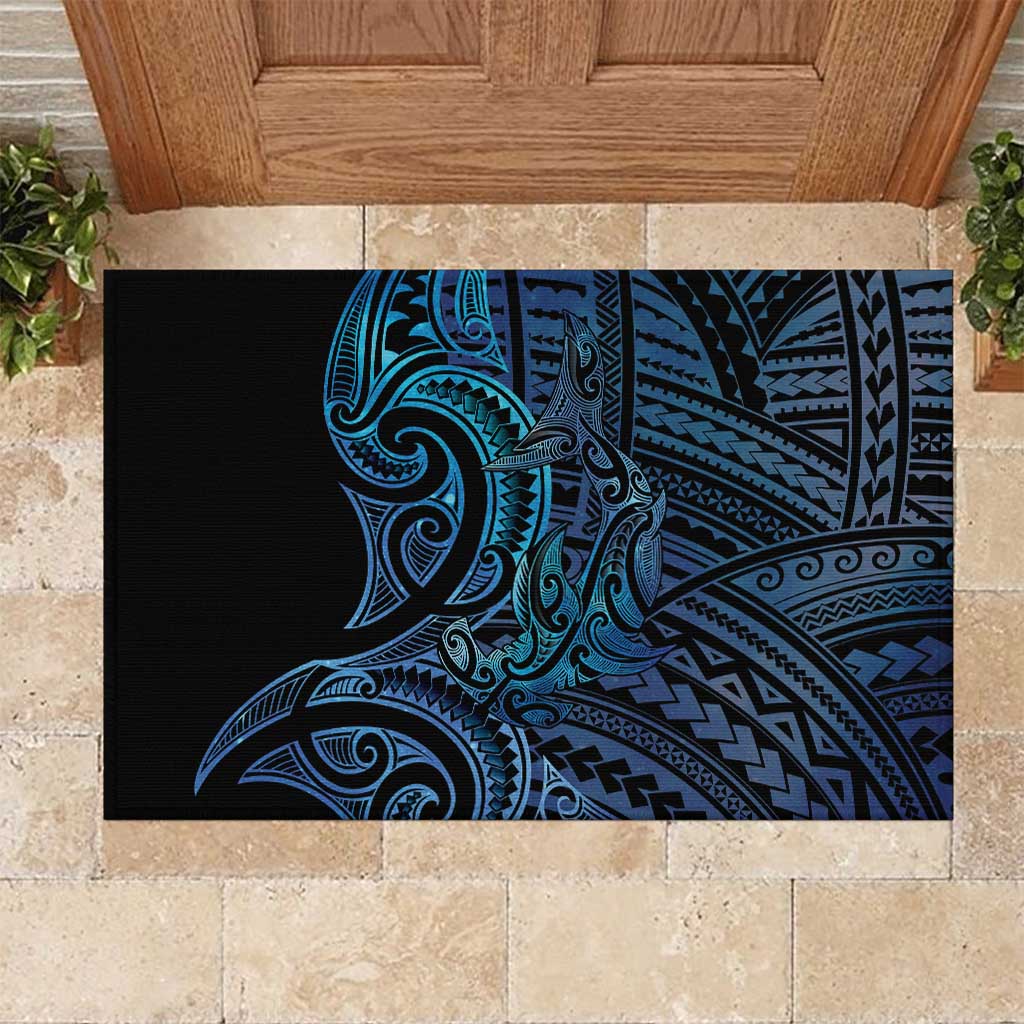 New Zealand Hammerhead Shark Rubber Doormat Maori Haehae Mangopare Galaxy - Vibe Hoodie