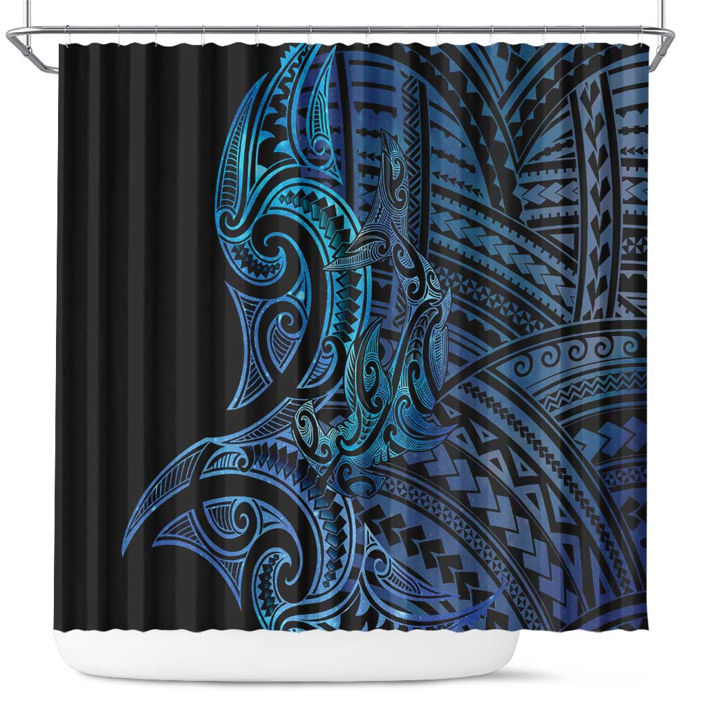 New Zealand Hammerhead Shark Shower Curtain Maori Haehae Mangopare Galaxy - Vibe Hoodie